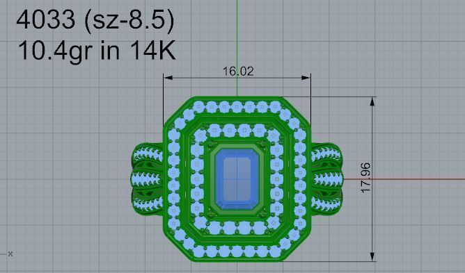 Octagonal Double Halo 4033 3D print model_4