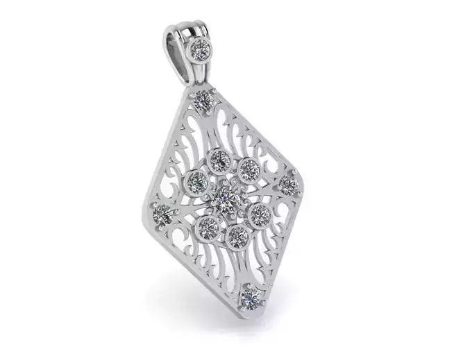 Rhomboid Diamond Pendant 4035