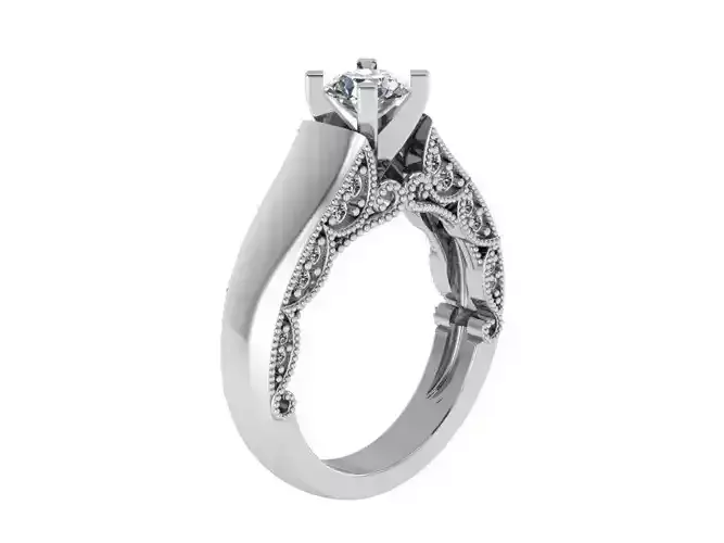 Round Cut Diamond Ornamental Ring 4036