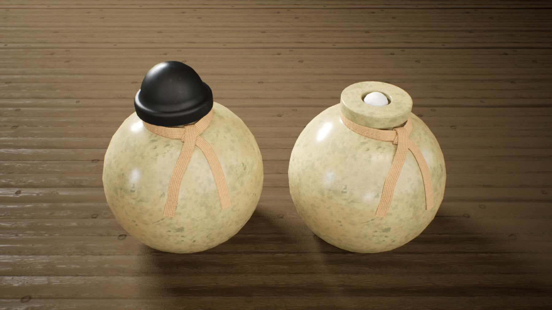 Japanese WWII Grenade Collection Low-poly 3D model_6