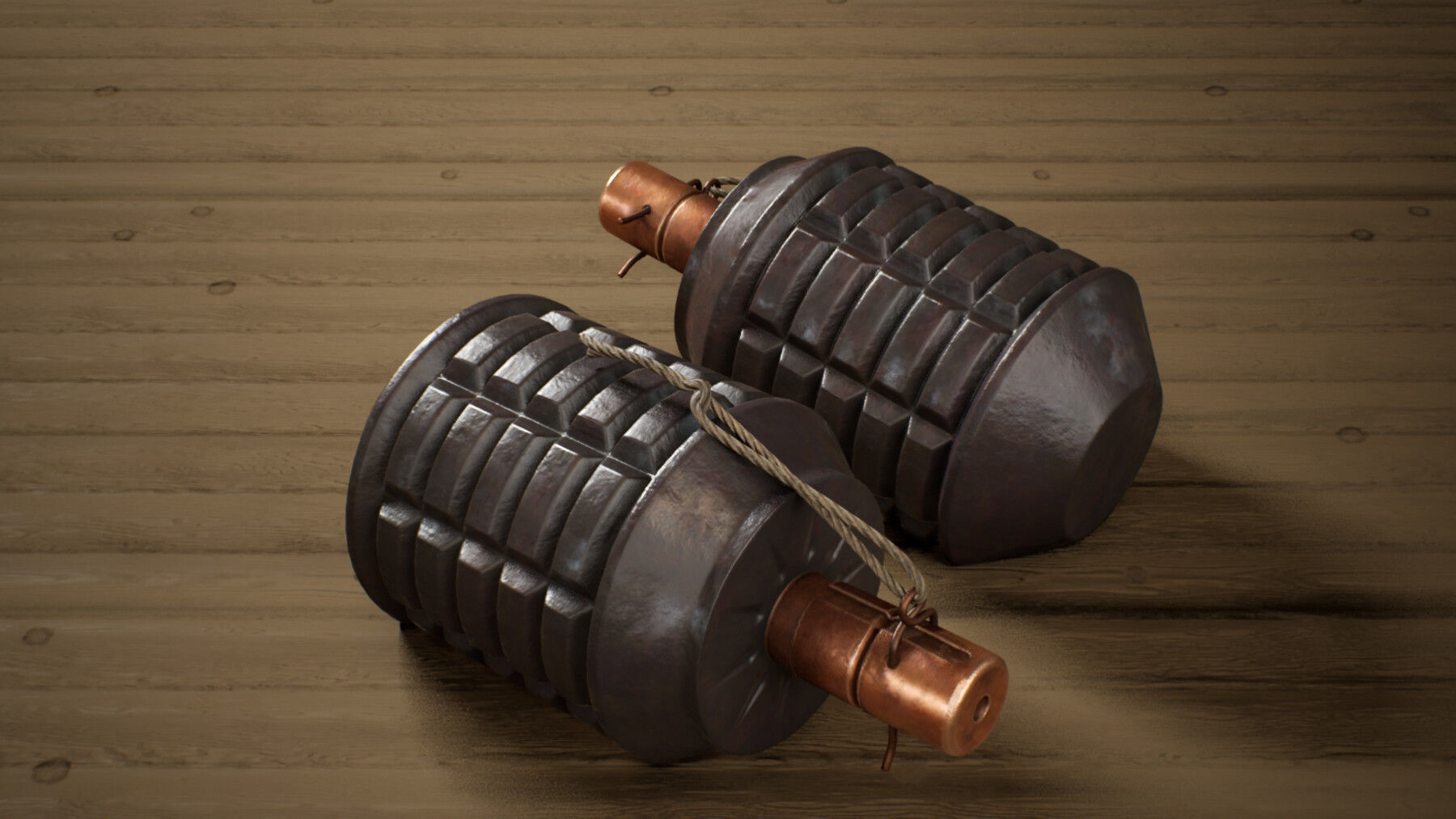 Japanese WWII Grenade Collection Low-poly 3D model_3