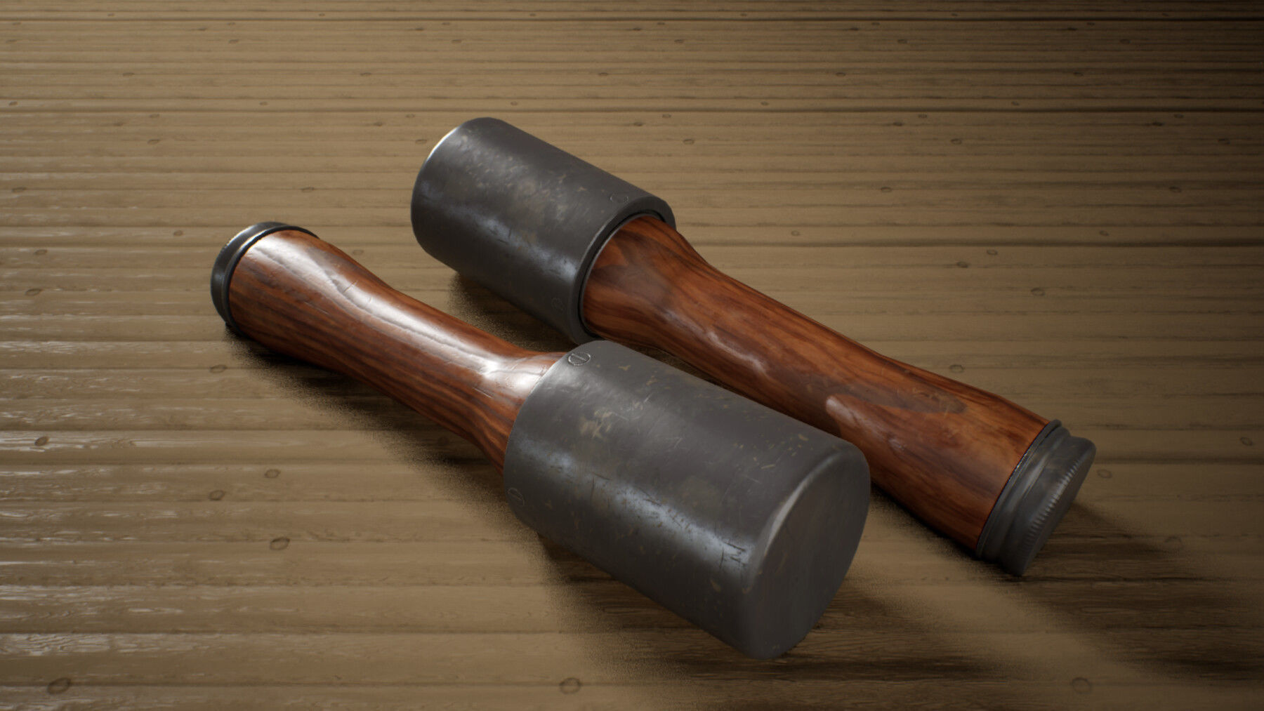 Japanese WWII Grenade Collection Low-poly 3D model_5