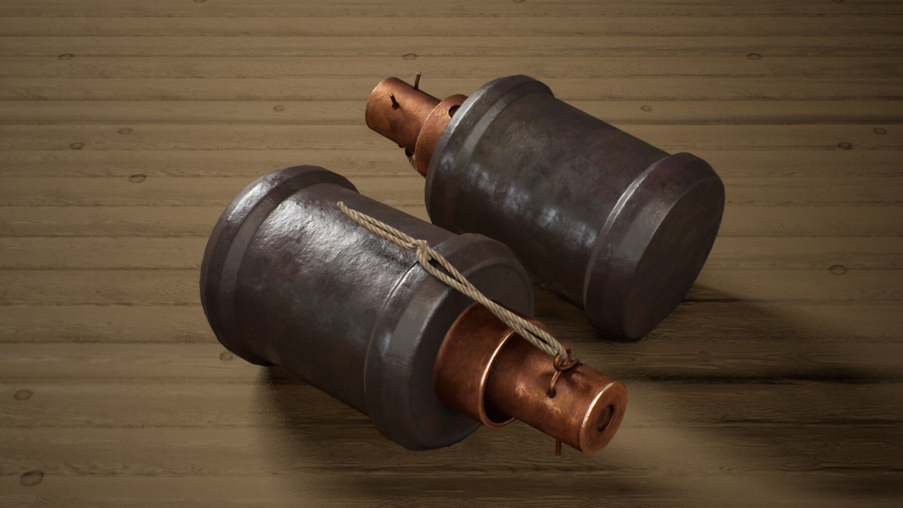 Japanese WWII Grenade Collection Low-poly 3D model_4