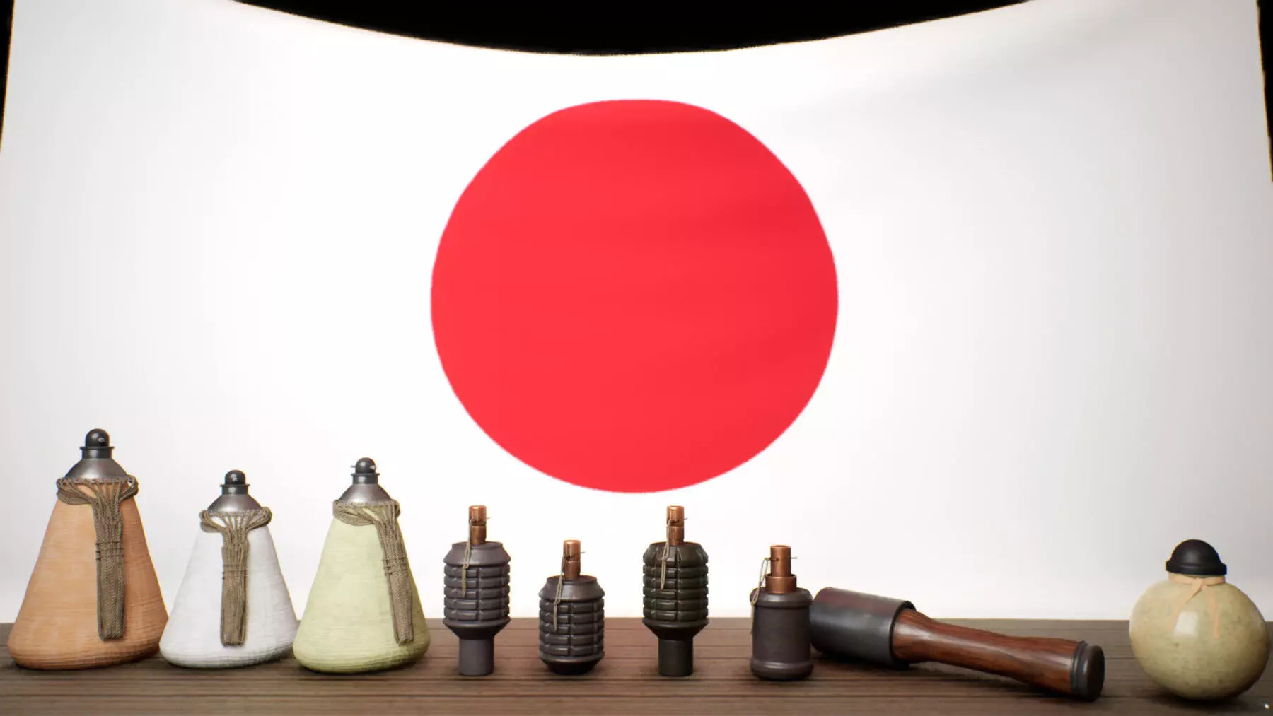 Japanese WWII Grenade Collection Low-poly 3D model_0