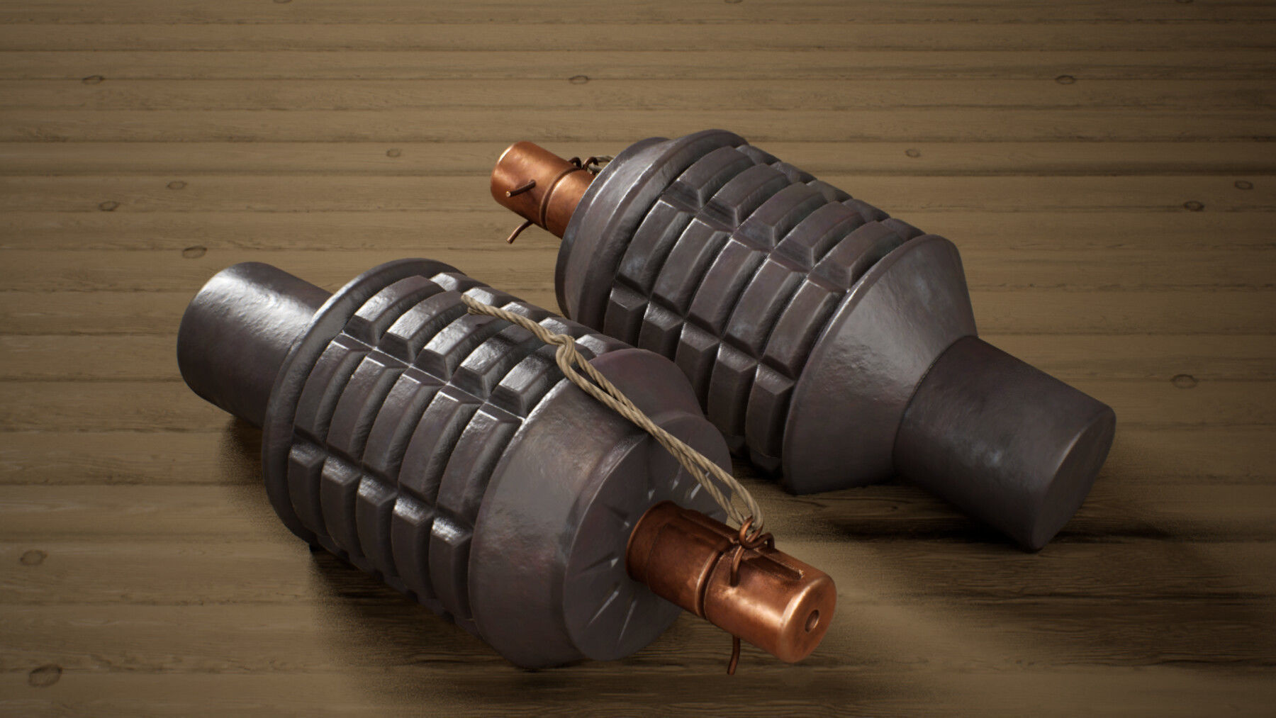 Japanese WWII Grenade Collection Low-poly 3D model_2