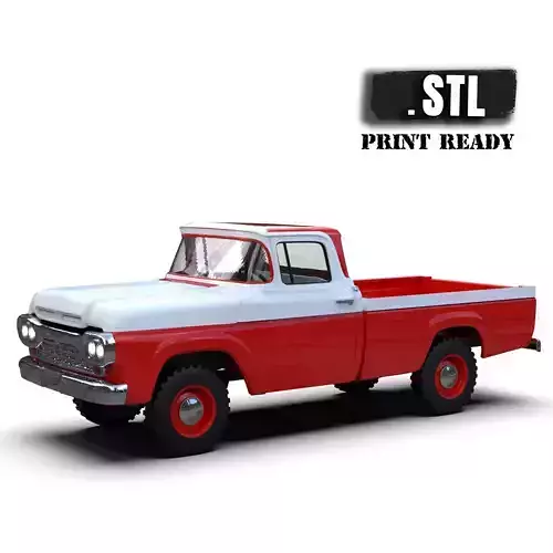 Printable STL Regular cab F Series F100 old Pickup F250 3D print model