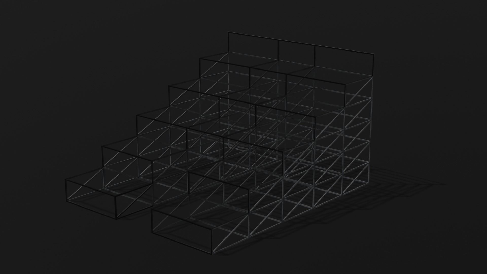 Grandstand Low-poly 3D model_7