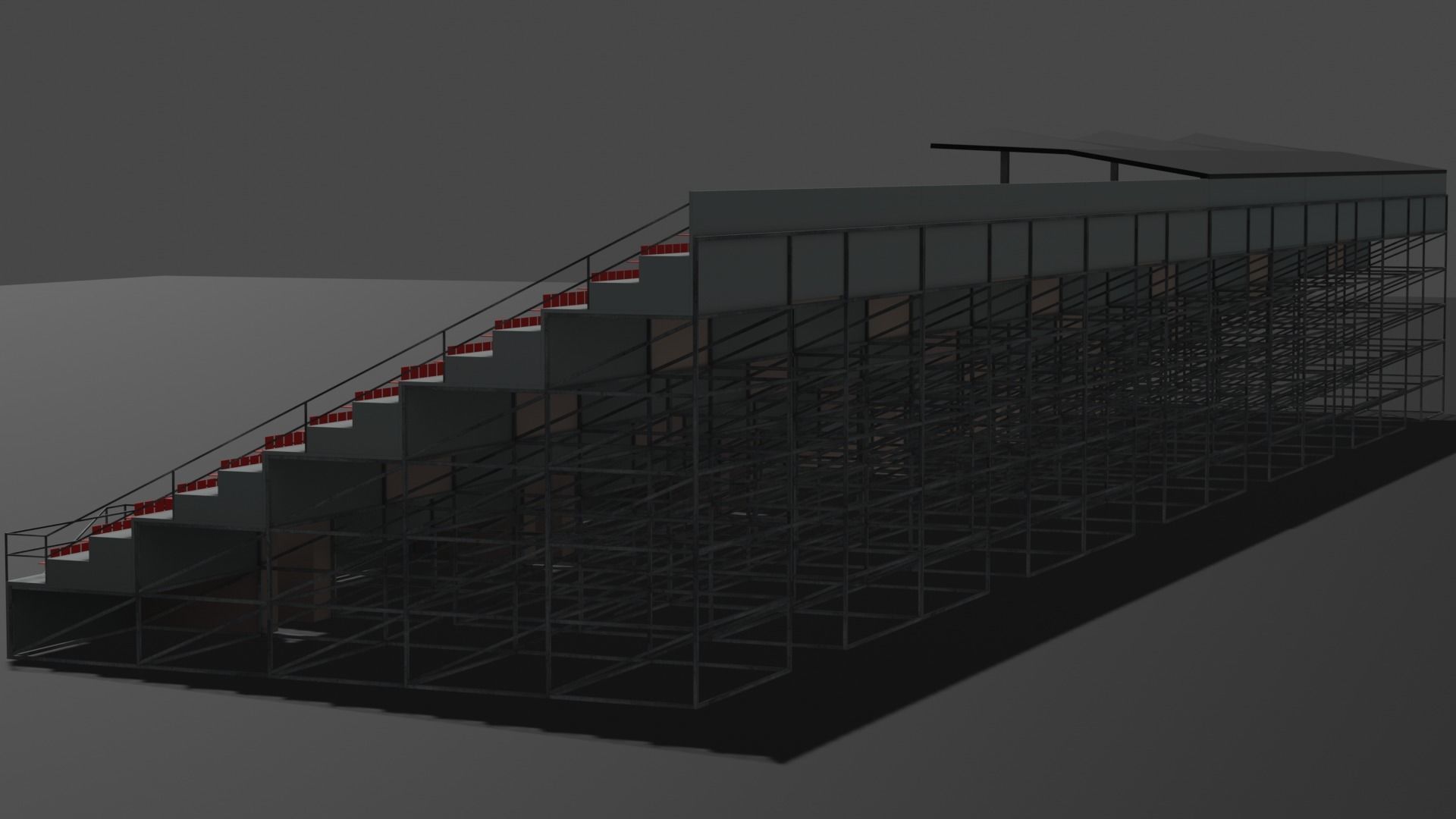 Grandstand Low-poly 3D model_10