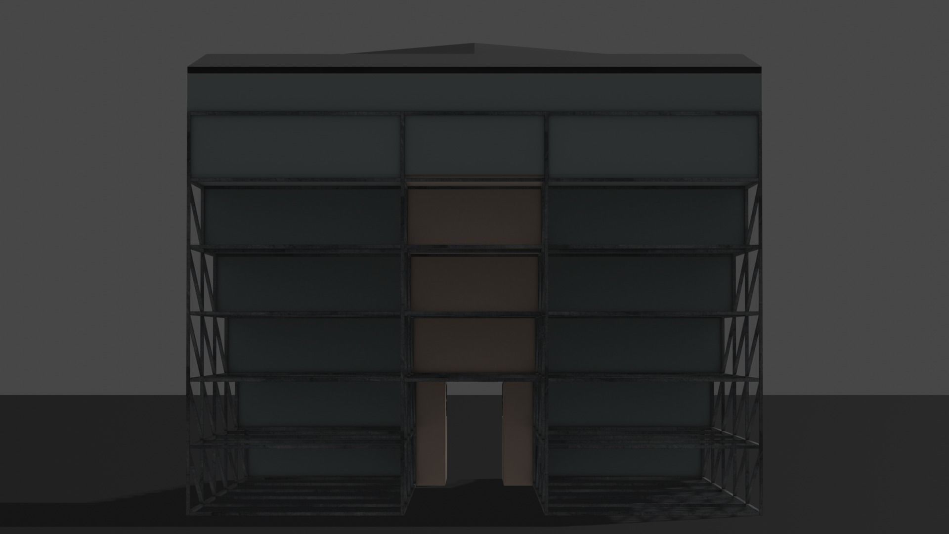 Grandstand Low-poly 3D model_3