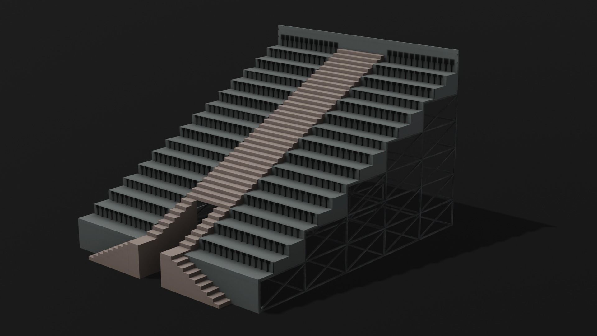 Grandstand Low-poly 3D model_6