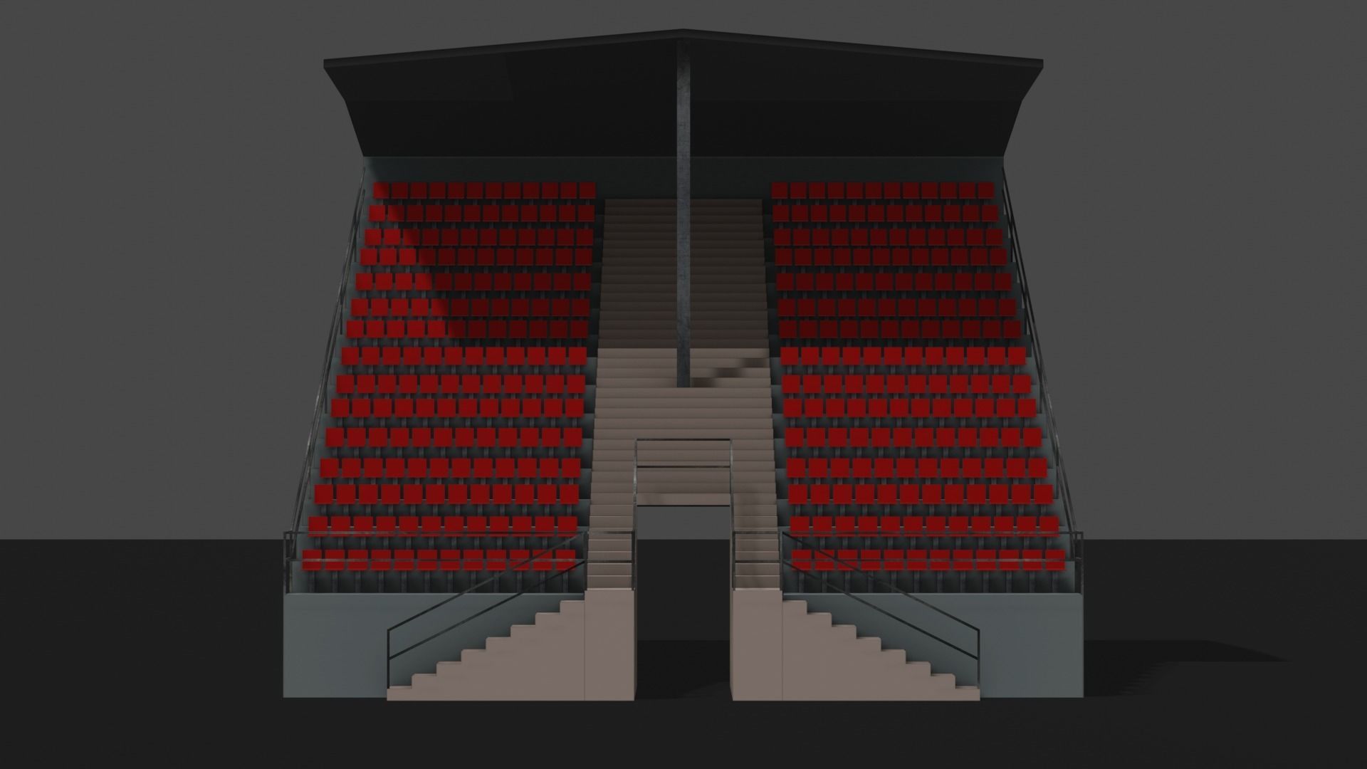 Grandstand Low-poly 3D model_1