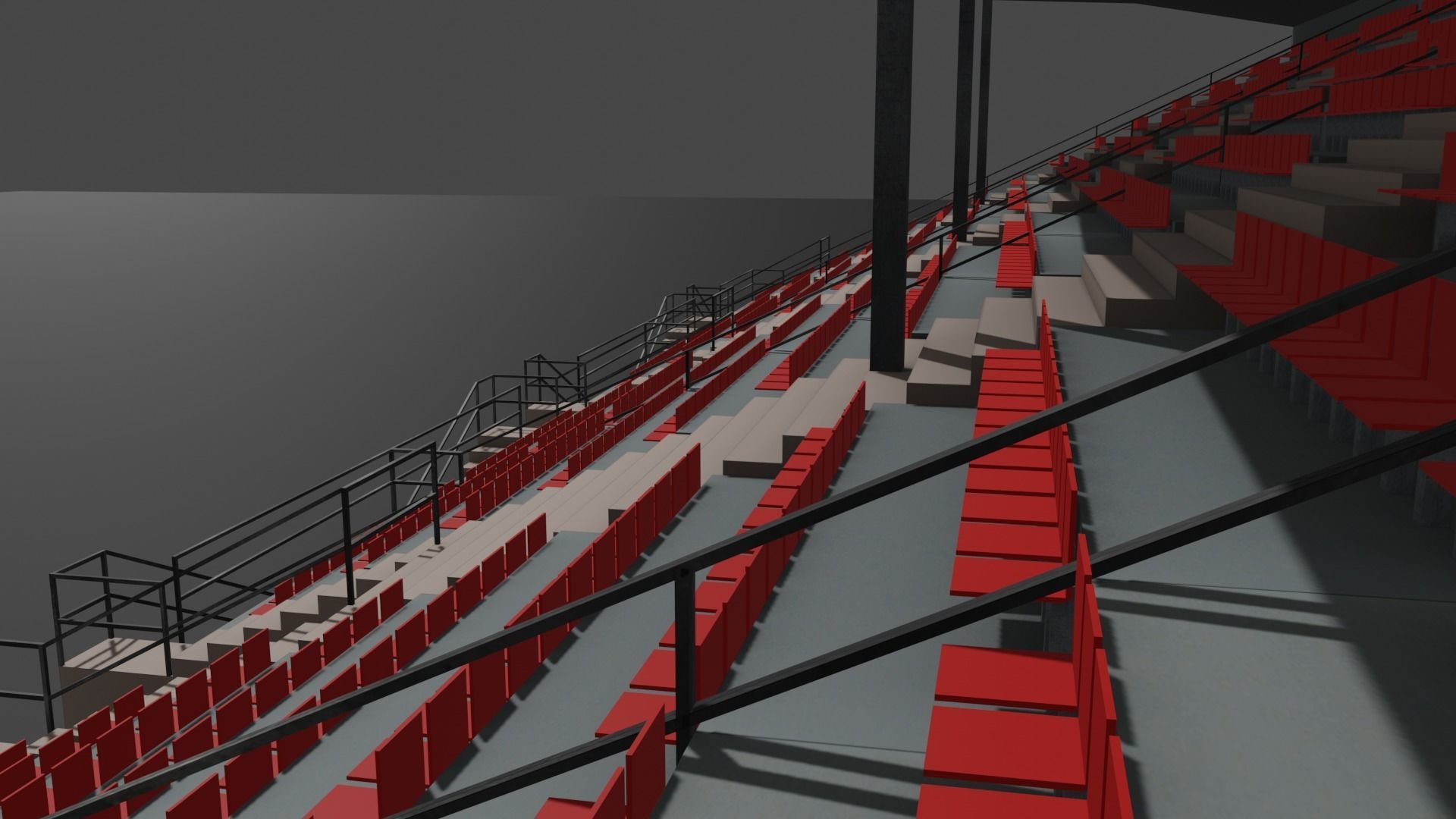 Grandstand Low-poly 3D model_11