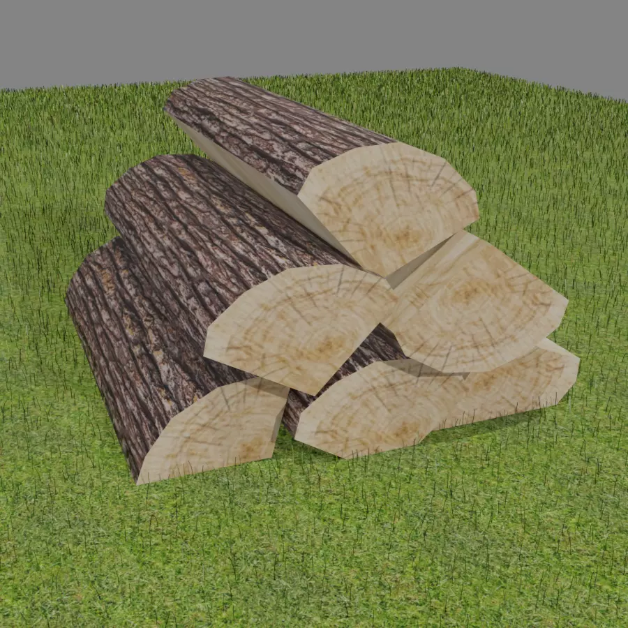 simle firewood Free low-poly 3D model