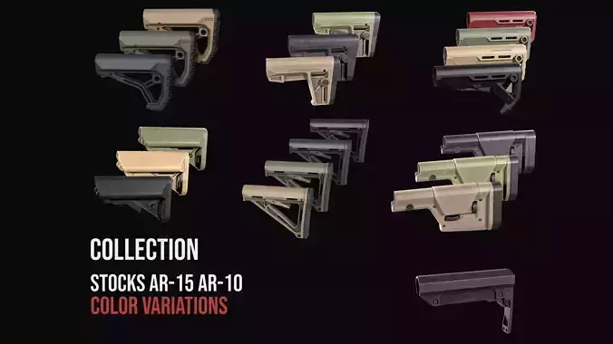 Stocks AR 10 AR 15 Collection Pack4 