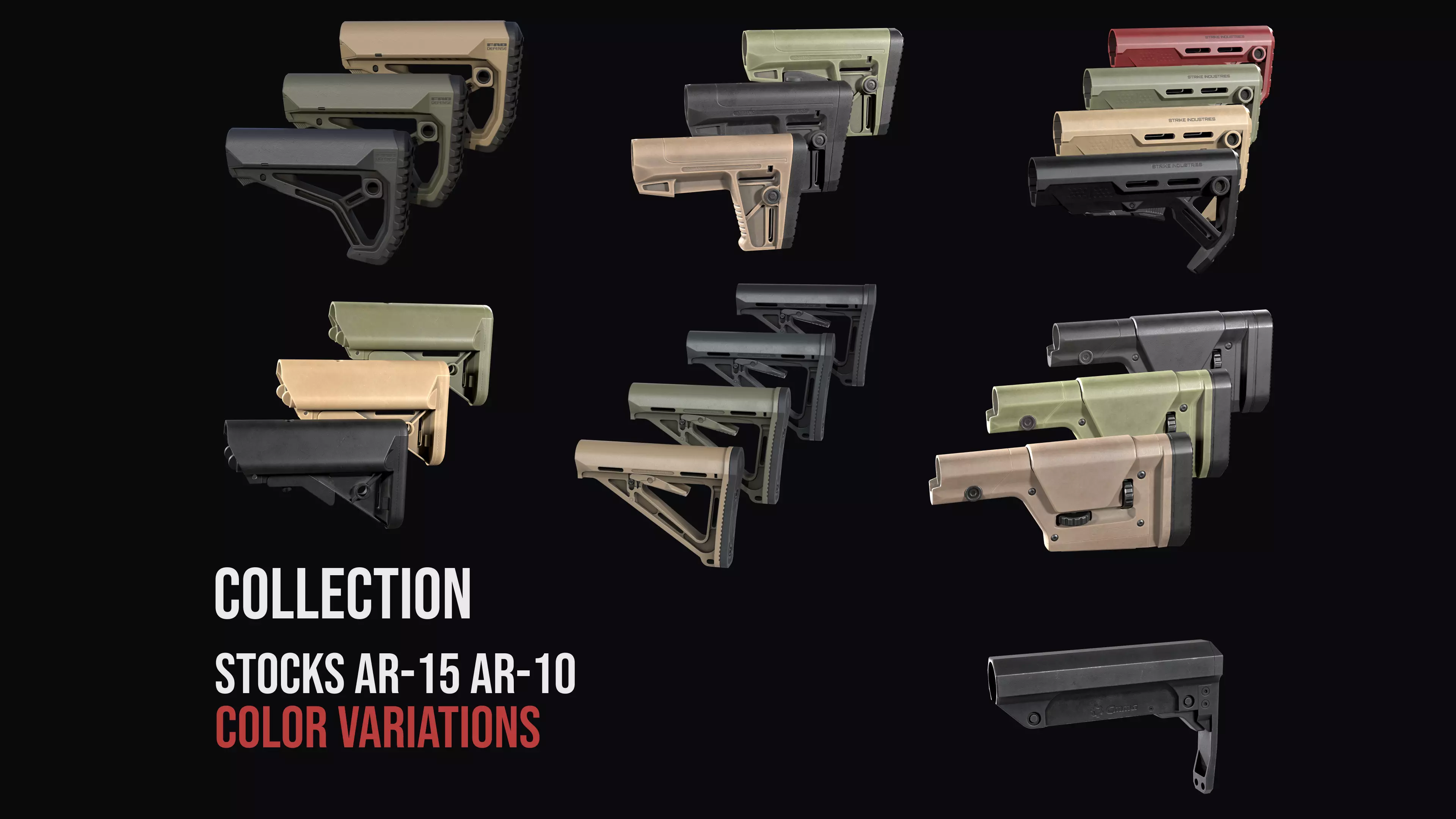 Stocks AR 10 AR 15 Collection Pack4 _0
