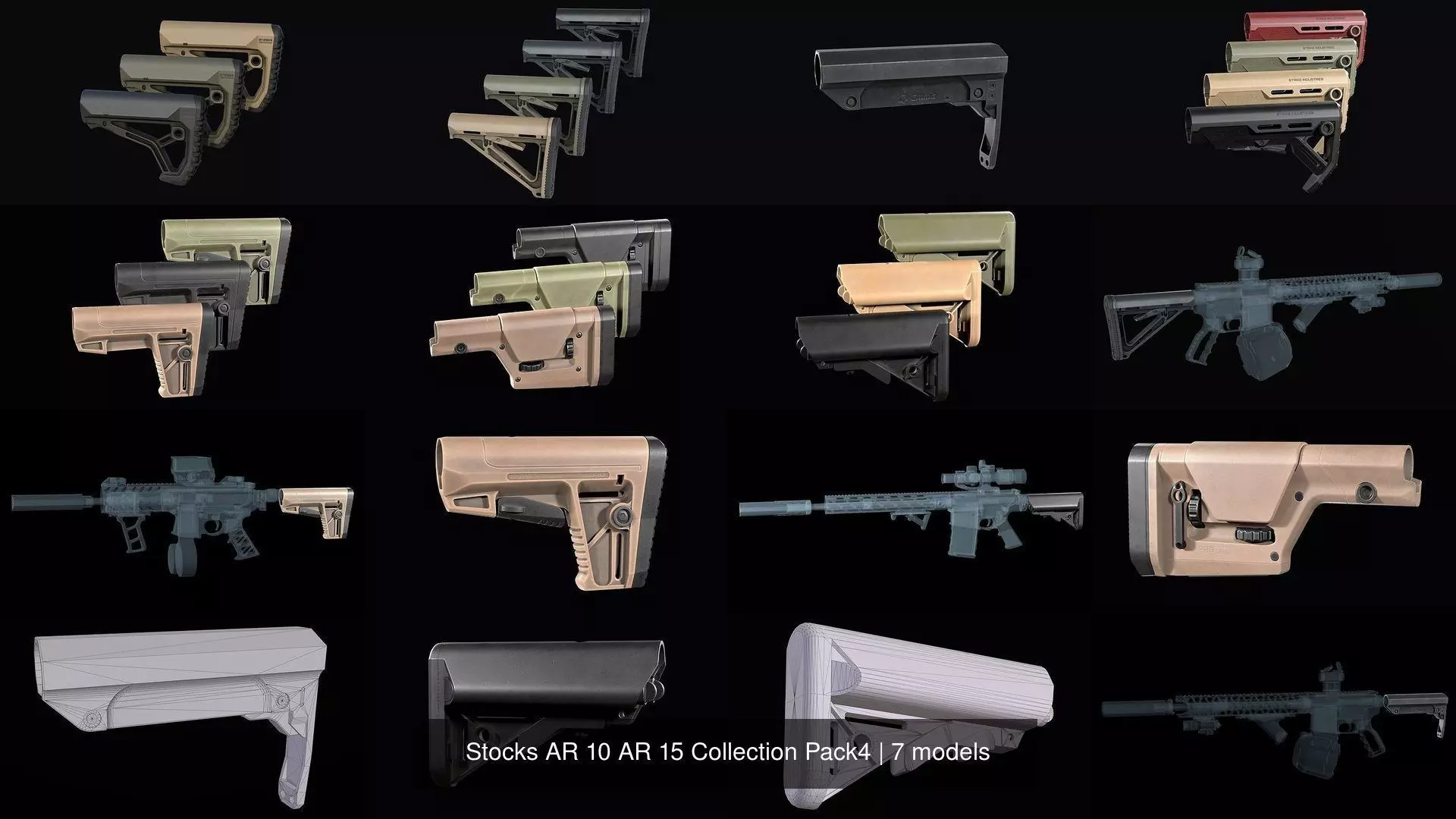 Stocks AR 10 AR 15 Collection Pack4 _8