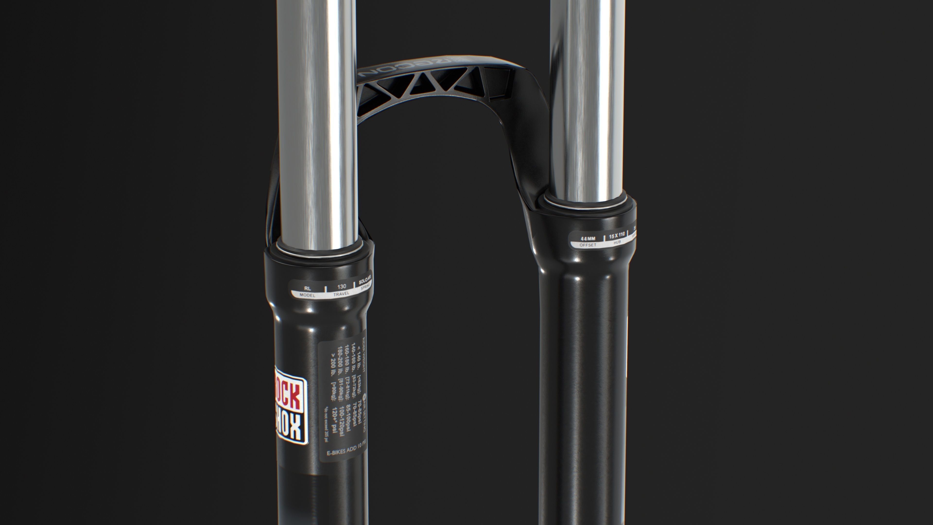 Front suspension Fork Low-poly 3D model_8