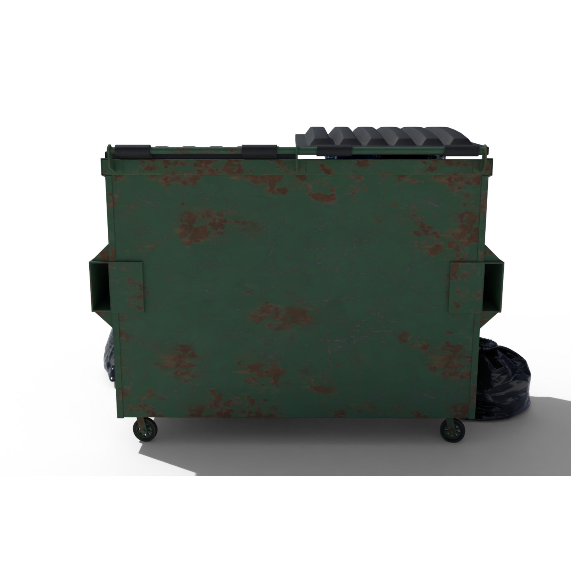 Cyberpunk Garbage Dumpster with Bags 3D model_5
