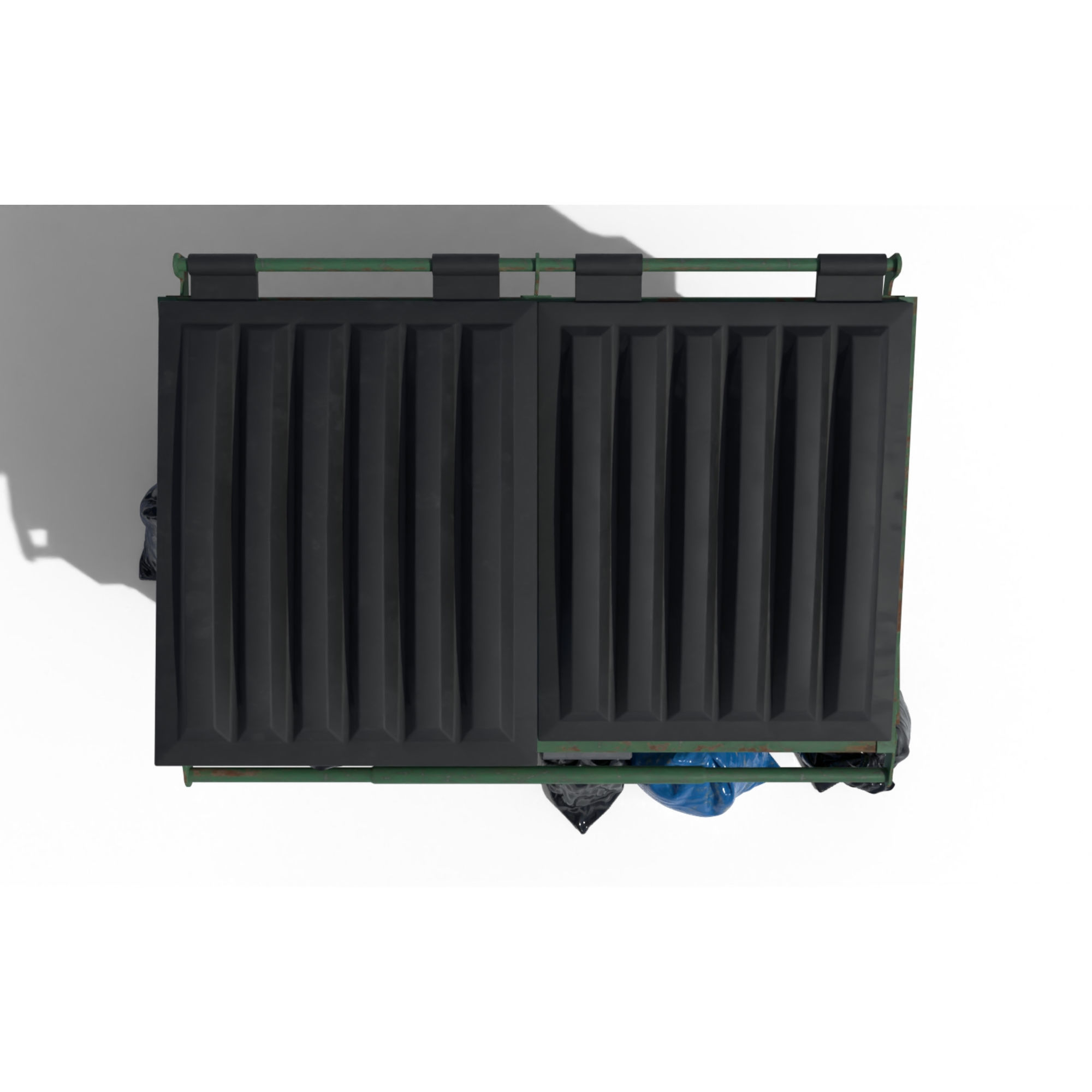 Cyberpunk Garbage Dumpster with Bags 3D model_8