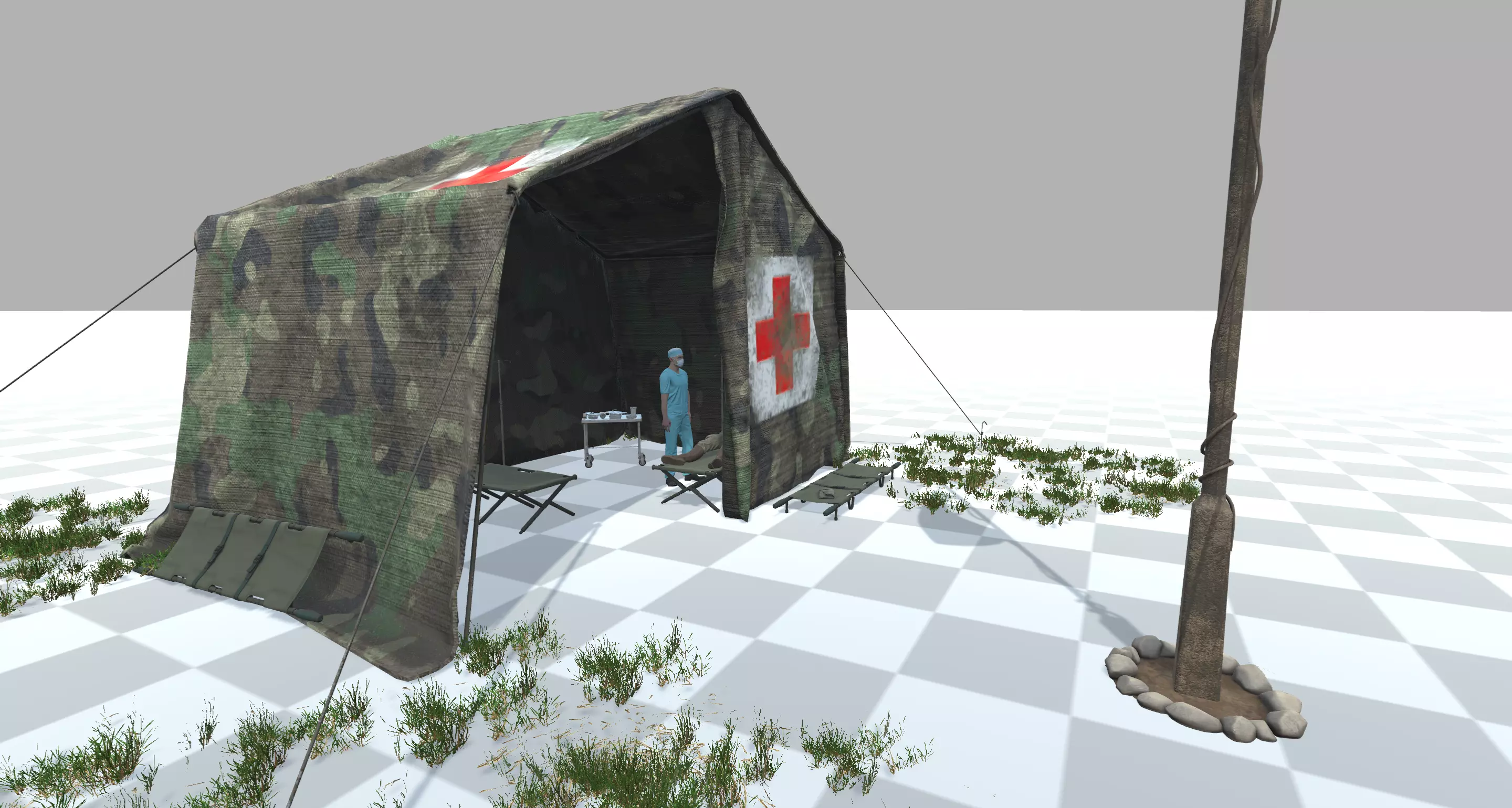 Military field hospital 3D model
