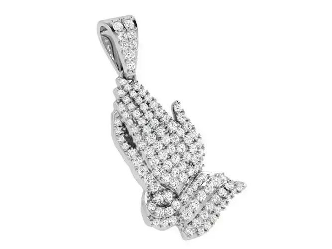Praying French Pave Pendant 4049