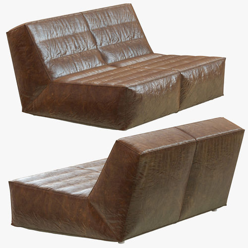 Restoration Hardware Chelsea Leather Chair And Half 3D model