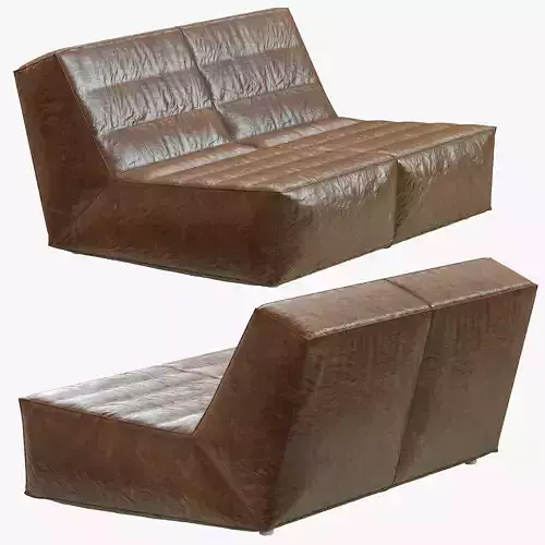 Restoration Hardware Chelsea Leather Chair And Half 3D model