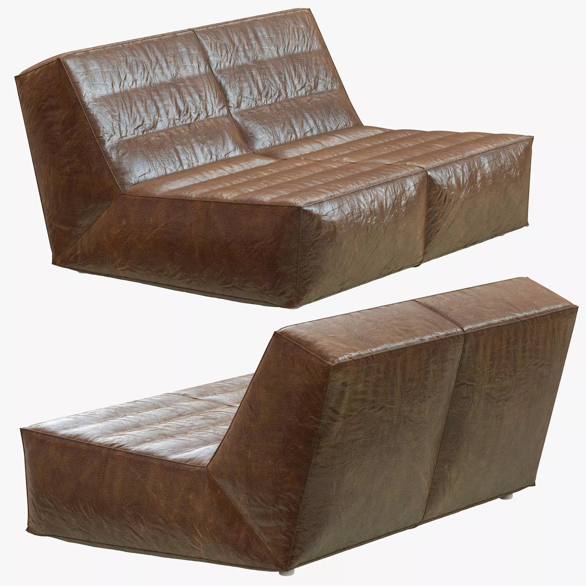 Restoration Hardware Chelsea Leather Chair And Half 3D model_0