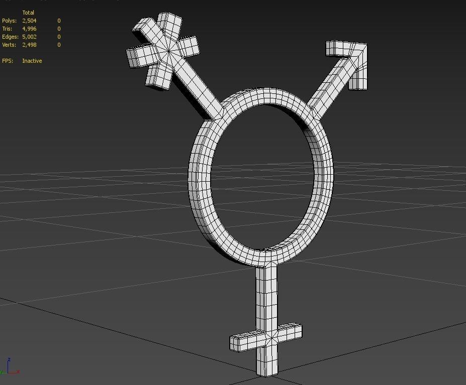 Gender Symbols -Transgender Low-poly 3D model_4