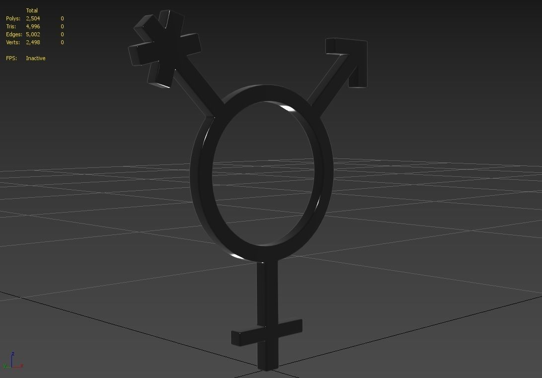 Gender Symbols -Transgender Low-poly 3D model_5