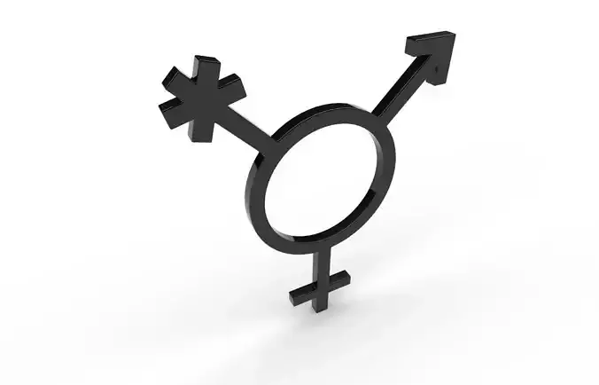 Gender Symbols -Transgender Low-poly 3D model Gender Symbols -Transgender Low-poly 3D model