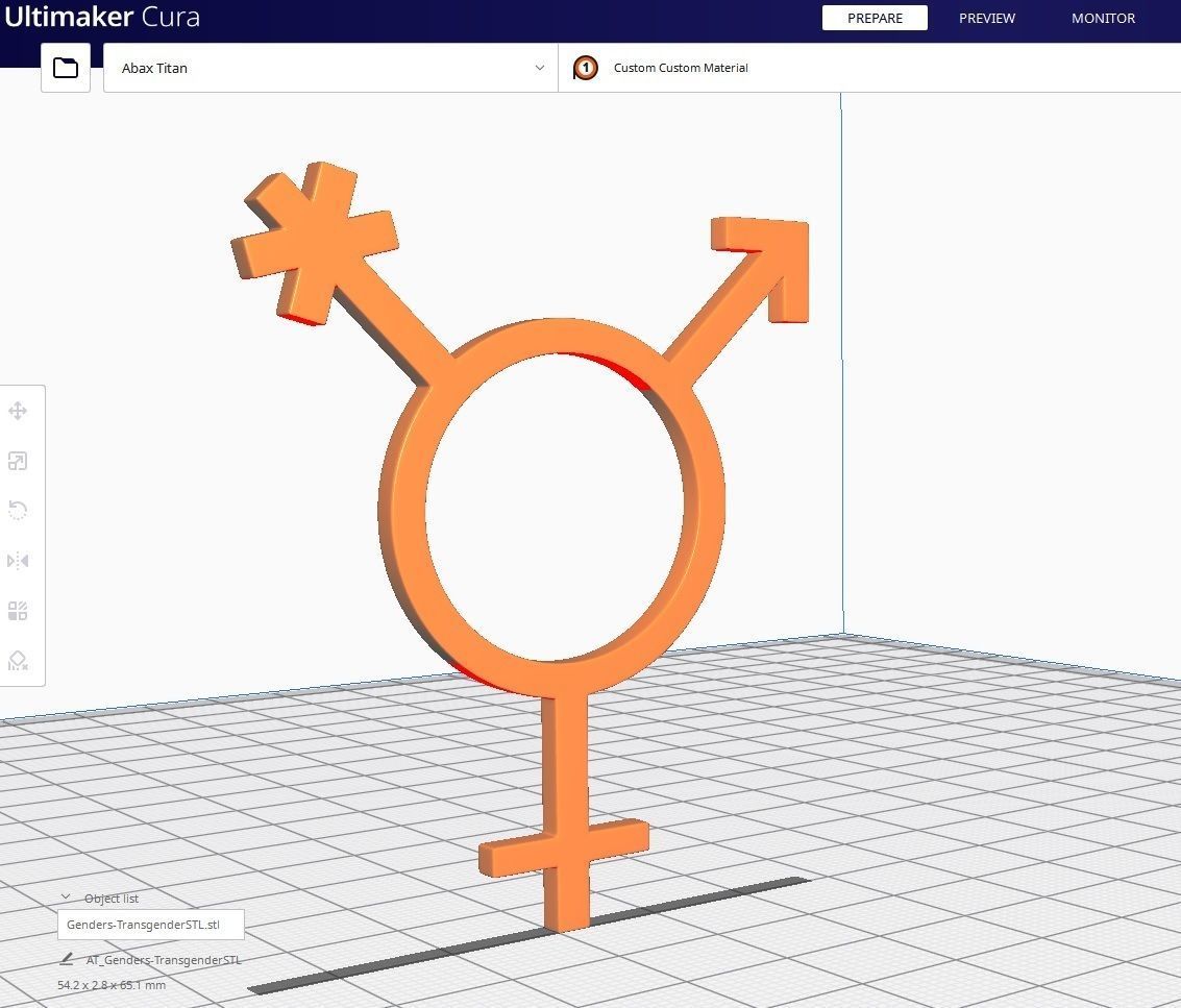 Gender Symbols -Transgender Low-poly 3D model_6