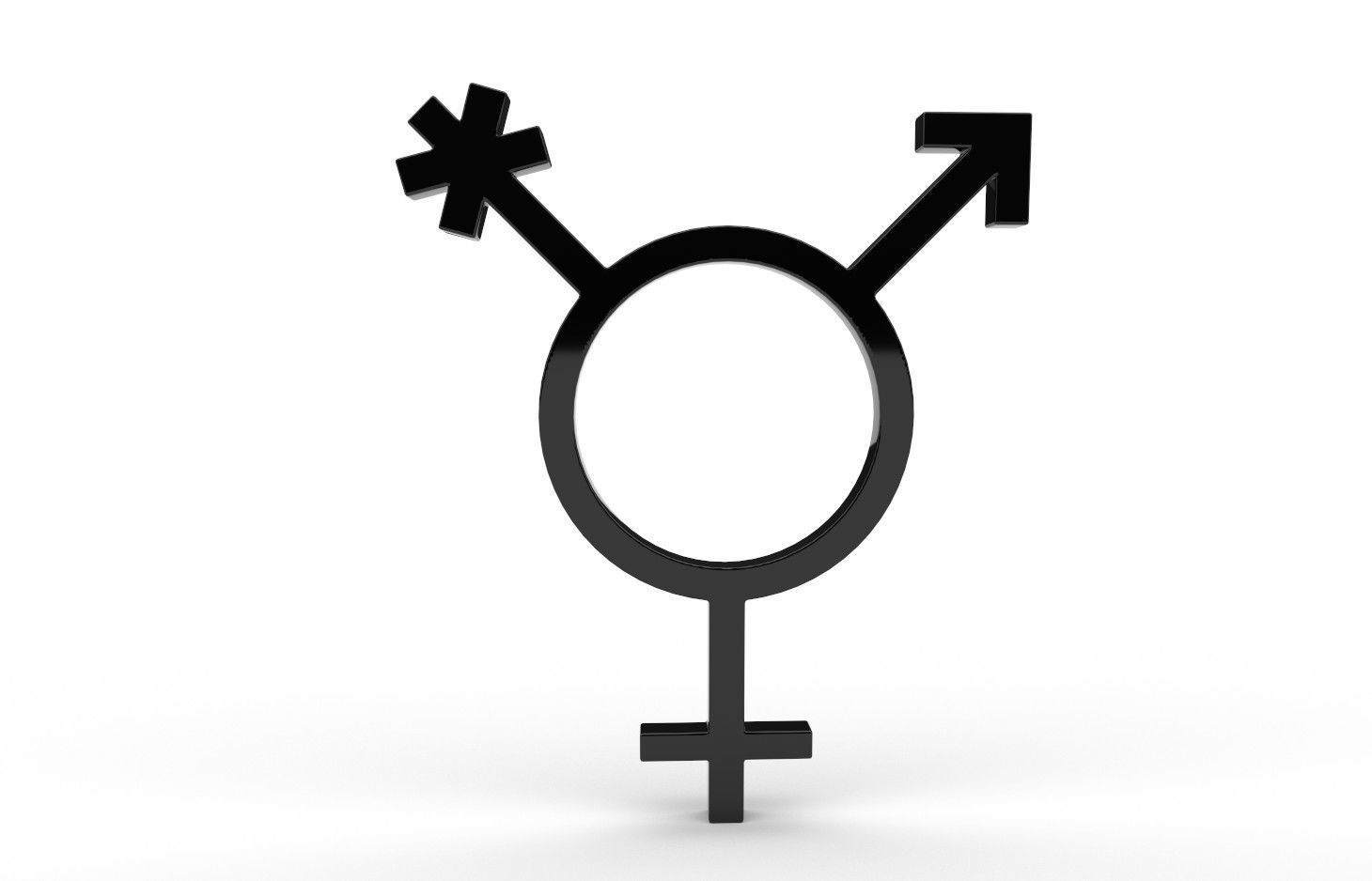 Gender Symbols -Transgender Low-poly 3D model_2
