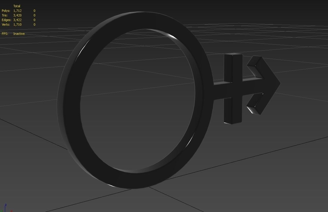 Gender Symbols -OtherGender Low-poly 3D model_5