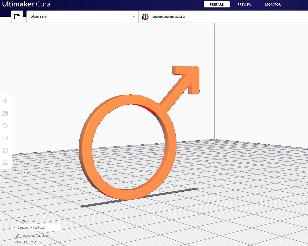Gender Symbols -Male Low-poly 3D model_6