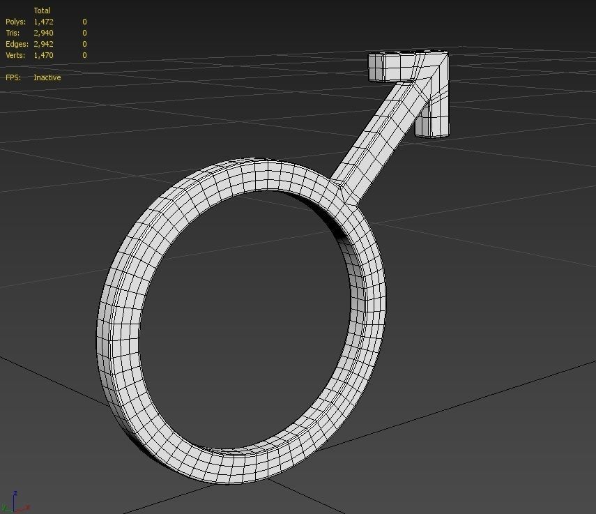 Gender Symbols -Male Low-poly 3D model_4