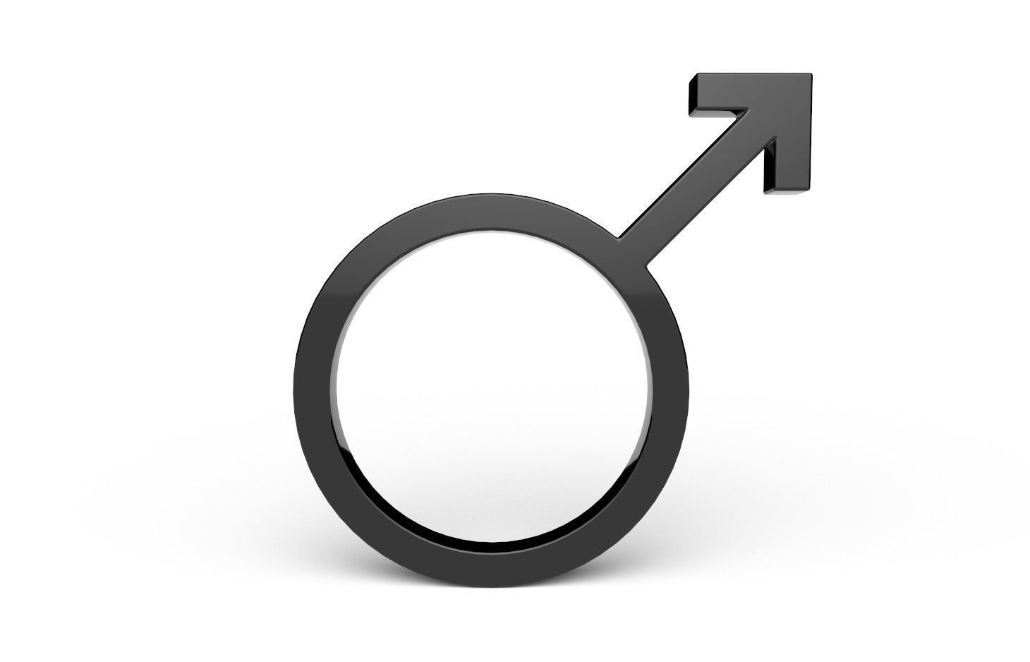 Gender Symbols -Male Low-poly 3D model_3
