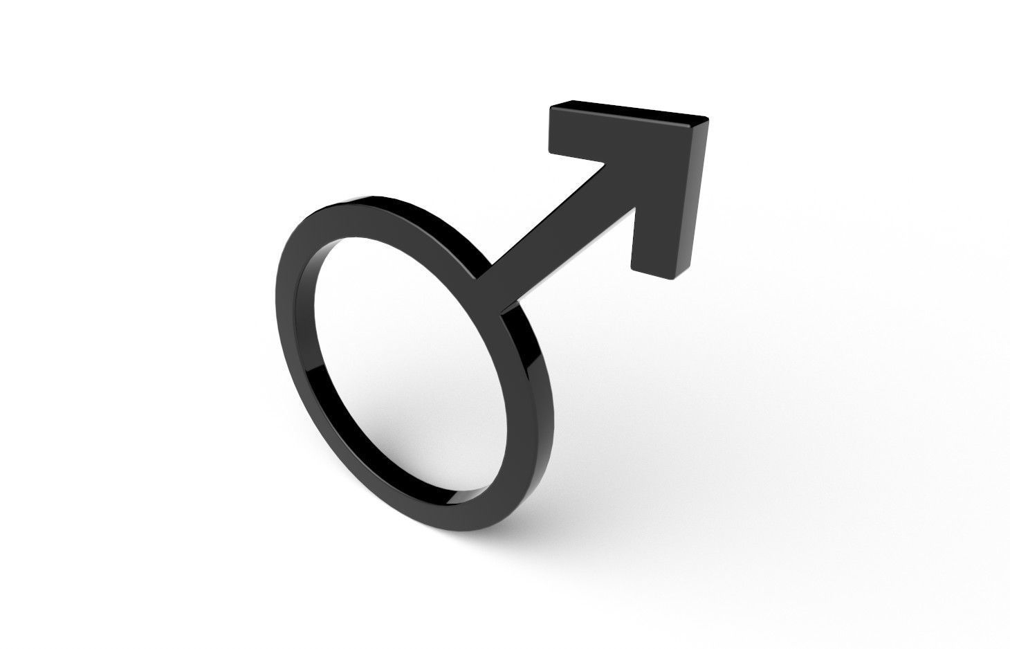 Gender Symbols -Male Low-poly 3D model_2