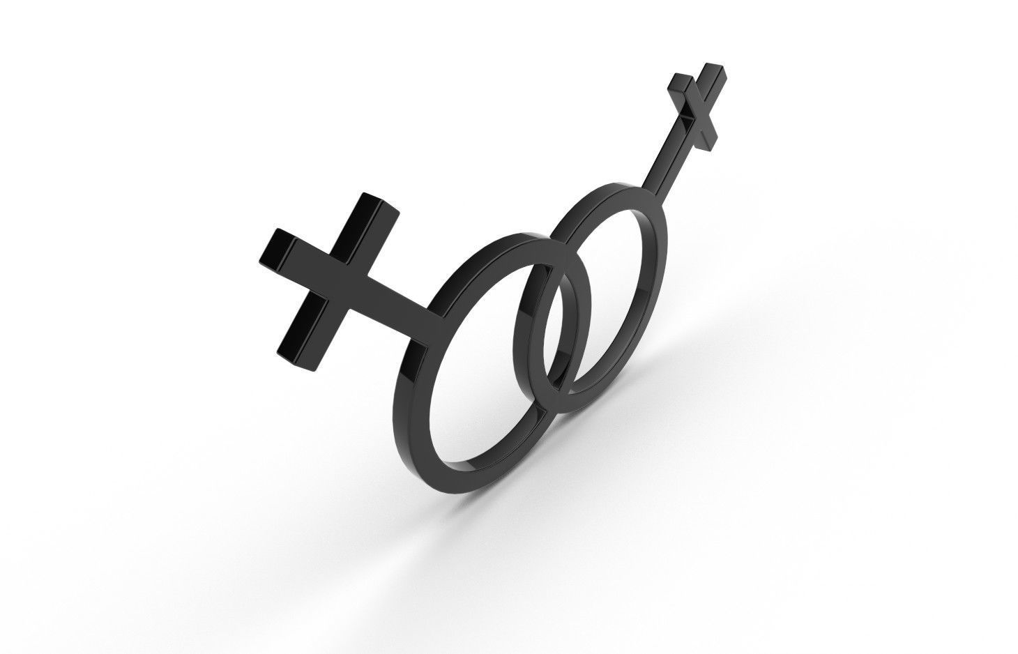 Gender Symbols -Lesbian3 Low-poly 3D model_3