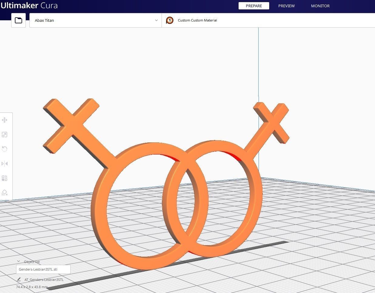 Gender Symbols -Lesbian3 Low-poly 3D model_6