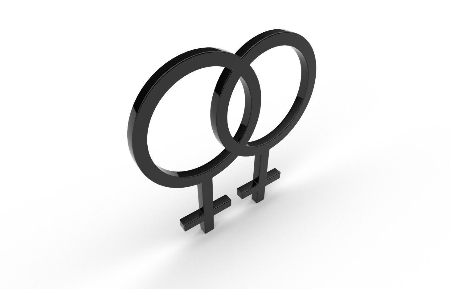 Gender Symbols -Lesbian1 Low-poly 3D model_3