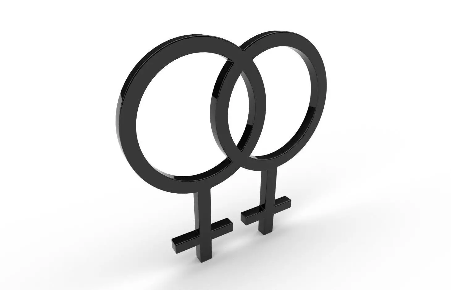 Gender Symbols -Lesbian1 Low-poly 3D model_0