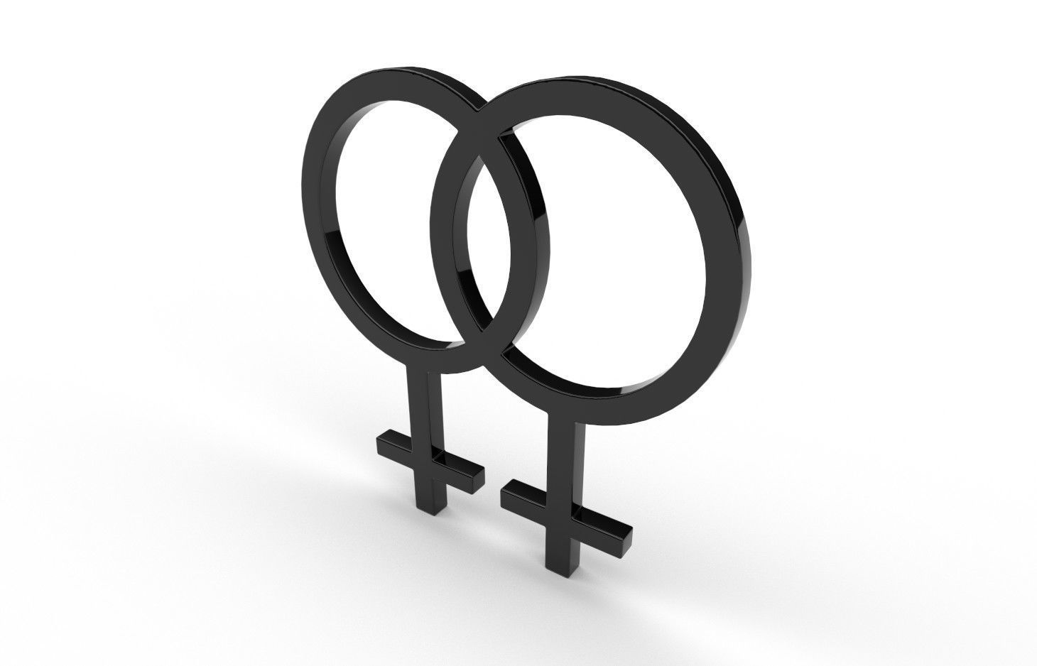 Gender Symbols -Lesbian1 Low-poly 3D model_2