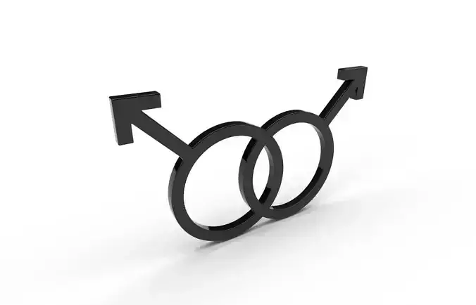 Gender Symbols -Homosexual Low-poly 3D model Gender Symbols -Homosexual Low-poly 3D model