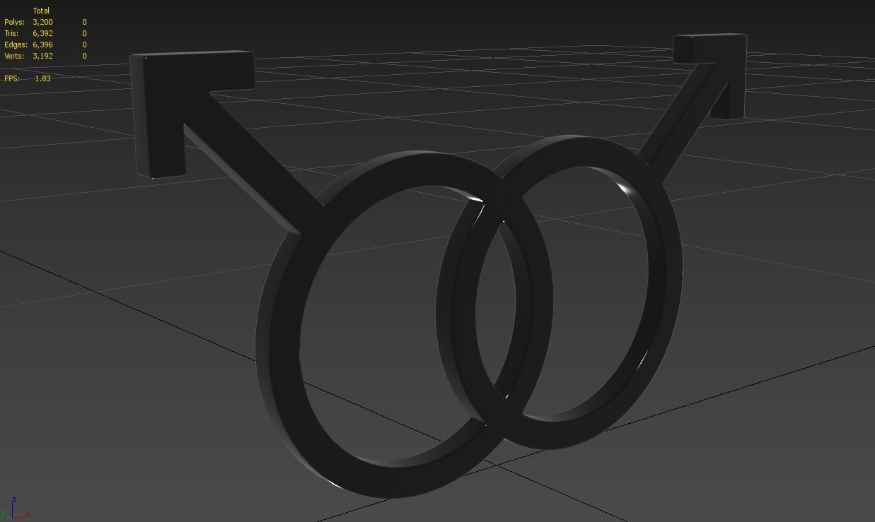 Gender Symbols -Homosexual Low-poly 3D model_5