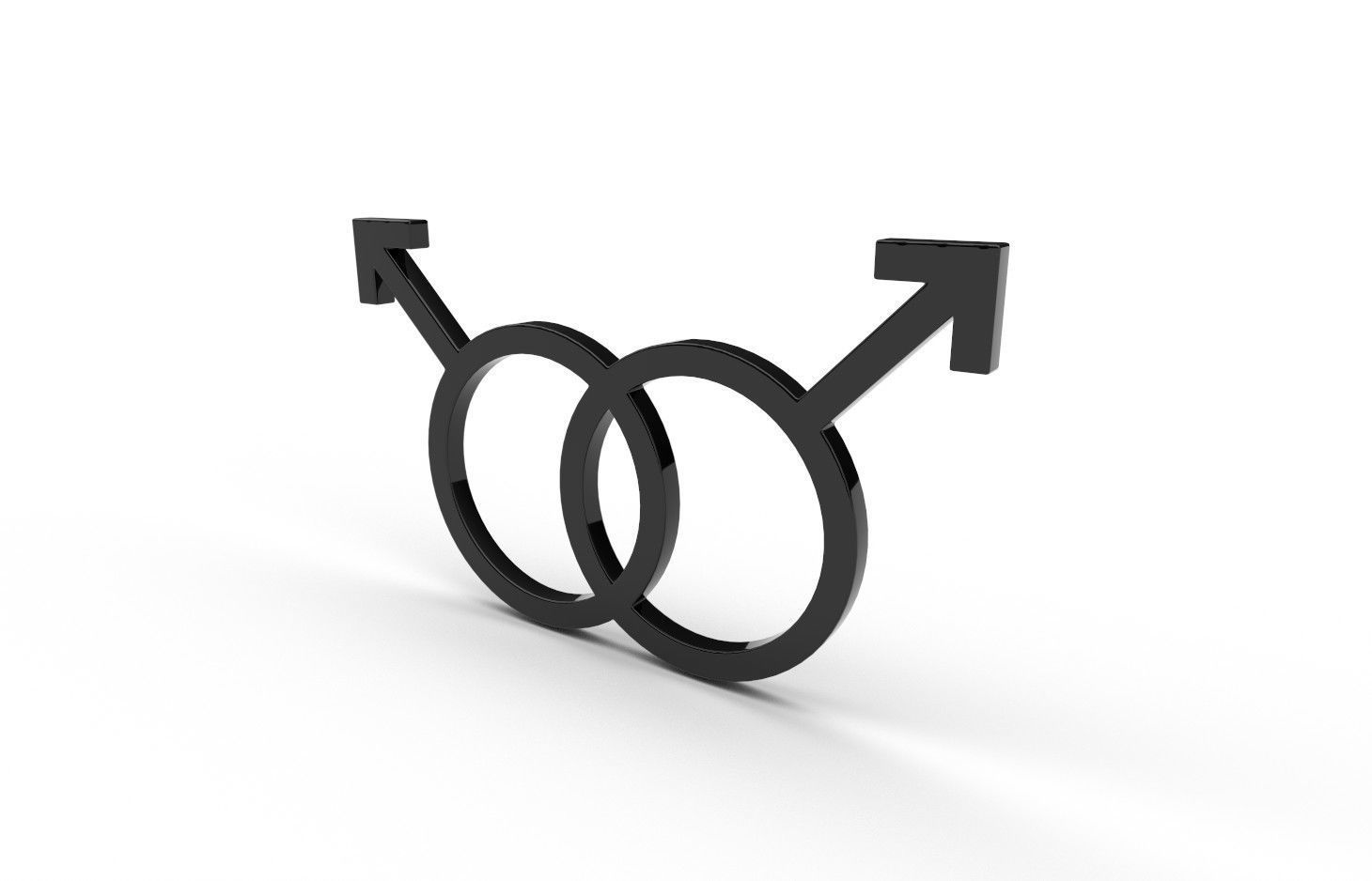Gender Symbols -Homosexual Low-poly 3D model_2