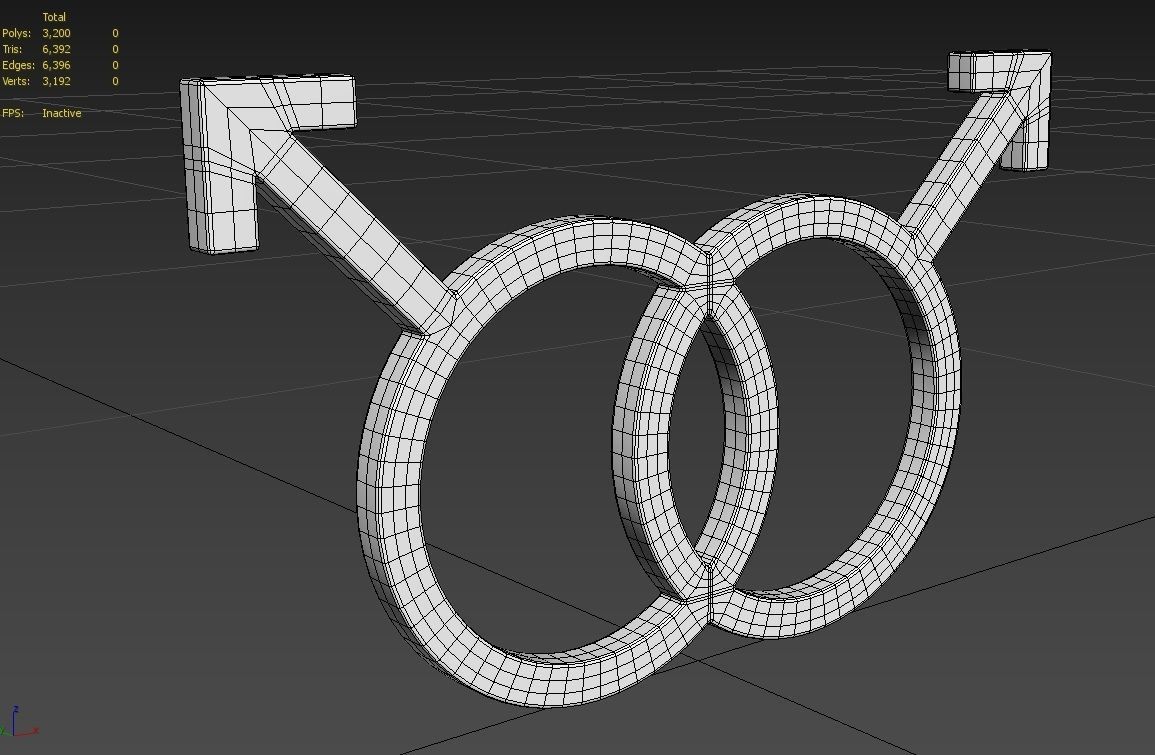 Gender Symbols -Homosexual Low-poly 3D model_4