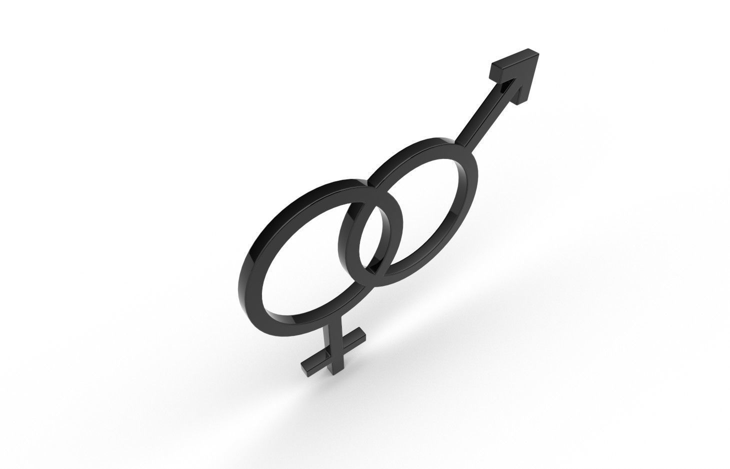 Gender Symbols -Heterosexual Low-poly 3D model_3