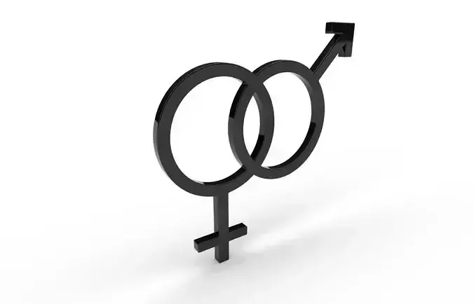 Gender Symbols -Heterosexual Low-poly 3D model Gender Symbols -Heterosexual Low-poly 3D model