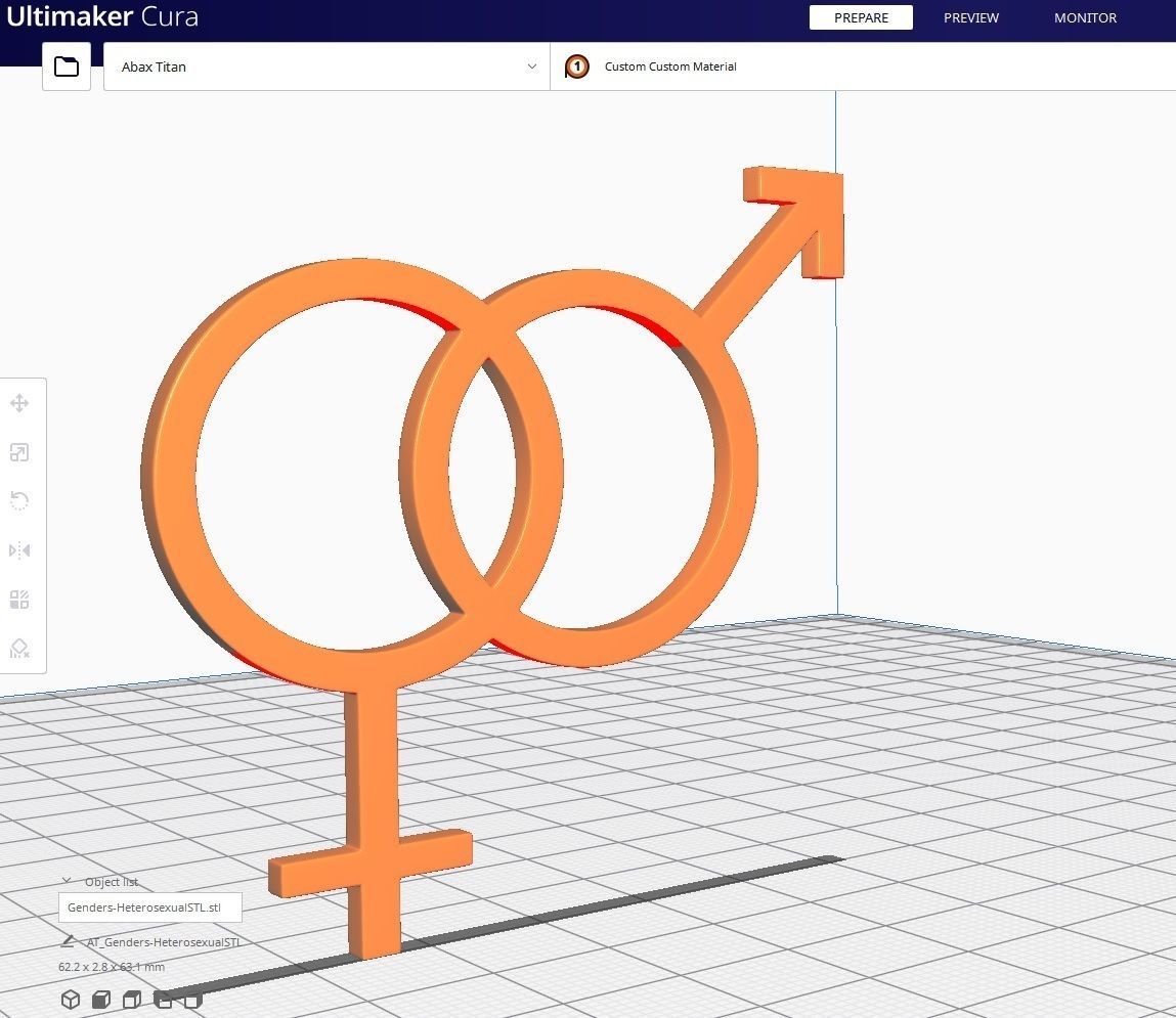 Gender Symbols -Heterosexual Low-poly 3D model_6